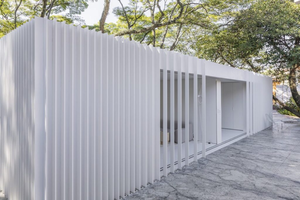 Close-up view of giant Dekton panels showing perfect layout alignment on a building skin.