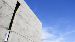 Modern luxury home featuring an outside wall wrapped in Dekton cladding in Sarasota Florida.